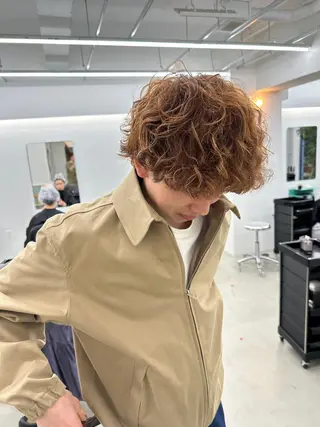 ショート パーマ メンズ ボブ/レイヤー/ケア パーマ/リュウタのヘアスタイル