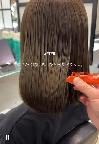 セミロング YUTO歴9年 ベージュの透明感得意のヘアスタイル