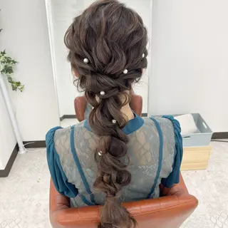 セミロング カラー ヘアアレンジ Aloa透明感ヘア ♡kanami♡のヘアスタイル