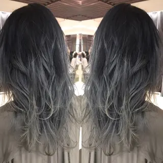 セミロング カラー シールエクステ⭐️ オオミタクヤのヘアスタイル