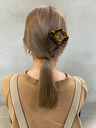 ロング カラー ヘアアレンジ 小顔レイヤー×コンパ クトボブ/林隆平のヘアスタイル