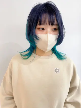 ミディアム Kva所属・ウルフ/ハイトーン /髪質改善/AIRIのヘアスタイル