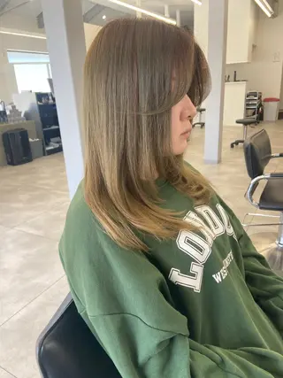 セミロング 福田 文太のヘアスタイル