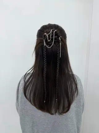 ロング ヘアアレンジ 韓国ヘア/顔周り ヘアセット/加藤優里のヘアスタイル