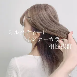 セミロング カラー ヘアアレンジ くすみミルクティー／ ブラウン🪡TOWAのヘアスタイル
