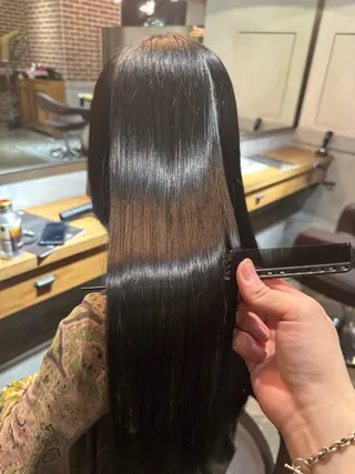 ロング カラー パーマ 髪質改善 すずきひじりのヘアスタイル