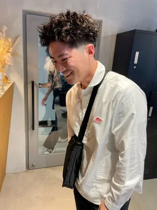 ショート カラー パーマ ヘアアレンジ メンズ メンズ特化 しゅうへいのヘアスタイル