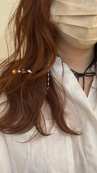 ロング 🩵盛れる韓国ヘア 🩵うるつやカラーのヘアスタイル