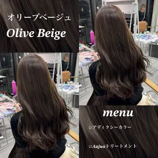 ロング カラー ヘアアレンジ ブリーチなしカラー /ベージュ/安形翔のヘアスタイル