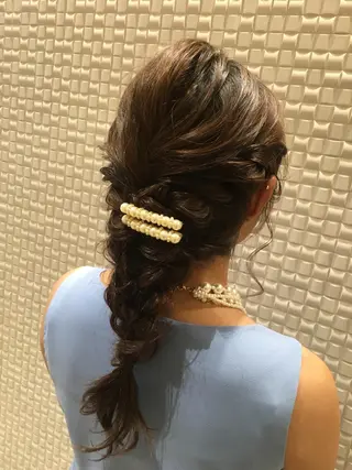 ミディアム セミロング ロング ヘアアレンジ scene.池袋所属・scene. haraのヘアスタイル