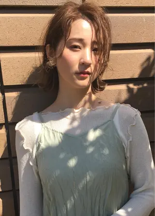 ショート カラー 髪質改善ｶﾗｰ ｹｱﾌﾞﾘｰﾁ/ﾀﾑのヘアスタイル