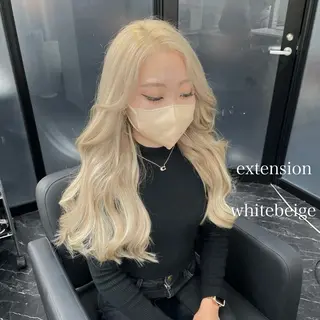 ロング カラー エクステ🩵ブリーチ 韓国ヘア🩵KAEのヘアスタイル