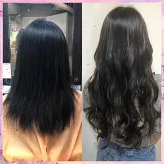 ロング カラー パーマ ヘアアレンジ 八巻 晴香のヘアスタイル