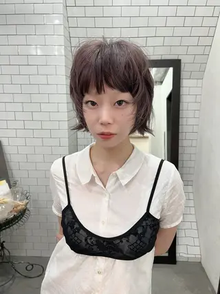 ショート 紙屋町ショート /ボブ　パーマ河内蓮のヘアスタイル