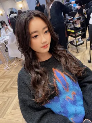 ロング カラー パーマ ヘアアレンジ 平川 友理/韓国ヘア💘のヘアスタイル