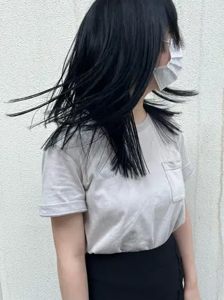 ロング カラー ﾊｲﾄｰﾝ/ｼｮｰﾄ 村上淳乃🐥のヘアスタイル