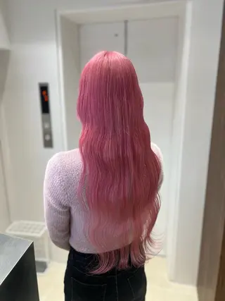 セミロング カラー ヘアアレンジ 💕上野美容師☁ ブリーチ💖サワのヘアスタイル