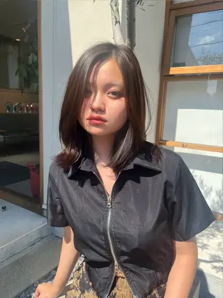 ミディアム カラー 森 理音のヘアスタイル