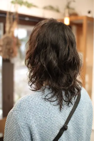 セミロング カラー パーマ 木村陸弥 似合わせ 透明感カラー🌿のヘアスタイル