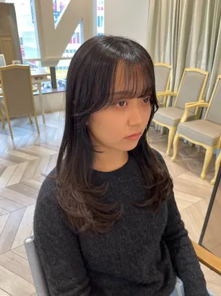 セミロング レイヤー⭐️カラー ⭐️平川雅史のヘアスタイル