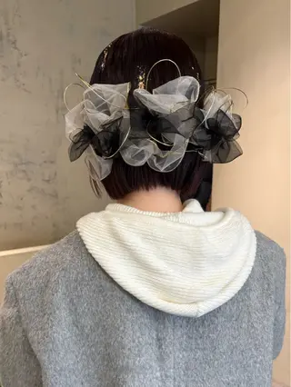 ショート ヘアアレンジ karin🌛ボブ／ 透明感たっぷりカラーのヘアスタイル