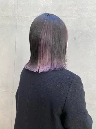 ミディアム カラー パーマ、髪質改善 菊地美月のヘアスタイル