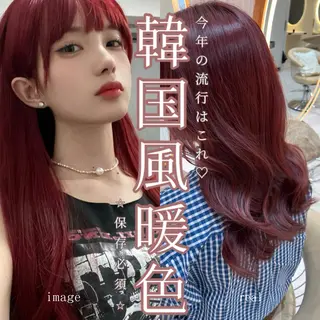 ミディアム カラー ❤️ブリーチなし💚 ダブルカラー平野実花のヘアスタイル