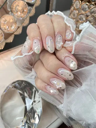 ネイル 23時まで❤︎韓国、 ワンホンネイルのネイルデザイン