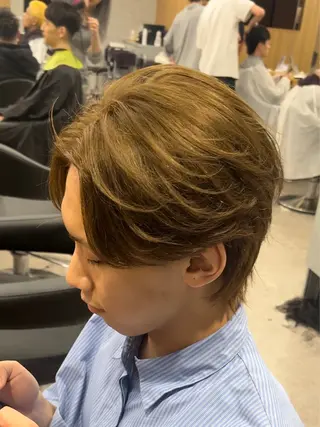 ショート カラー パーマ メンズ センターパート マスターかずまのヘアスタイル