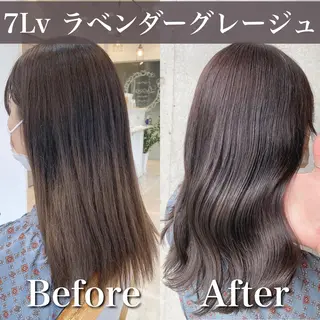 セミロング カラー ブリーチなし✨艶髪 カラー𓃲YAGIのヘアスタイル