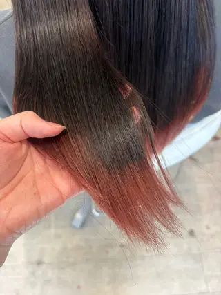 ロング カラー レイヤー/ブリ ーチ/ 岡本美優のヘアスタイル