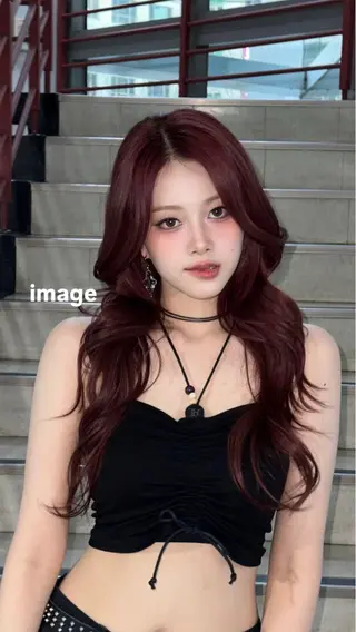 ロング カラー HAIR&MAKE  EARTH若葉台店所属・ICHIRI" 艶カラー/縮毛矯正のヘアスタイル