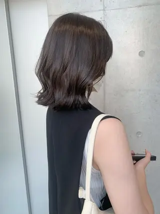 ミディアム カラー 透明感/オリーブ/ グレージュ/YUKAのヘアスタイル