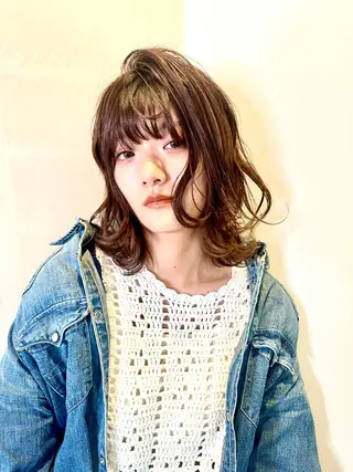 ミディアム カラー パーマ ヘアアレンジ olga所属・松尾謙佑【ハイライト LEDエクステ】のヘアスタイル