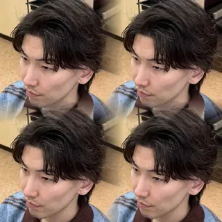 ミディアム メンズ 焼津メンズパーマ特化 大石雄生のヘアスタイル