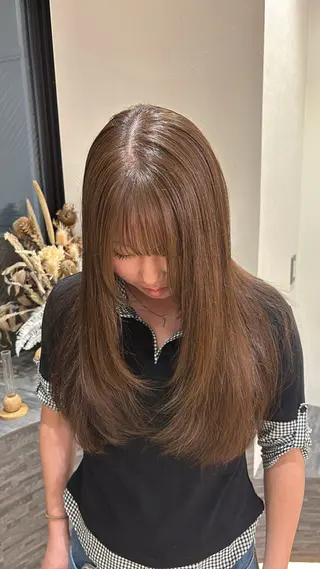 カラー レイヤー✂︎ぷつボブ 艶カラー🤍noaのヘアスタイル