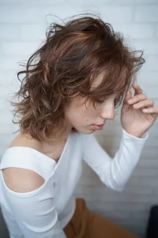 セミロング カラー パーマ ヘアアレンジ メンズ キッズ ネイル マツエク・マツパ premier modelsのヘアスタイル