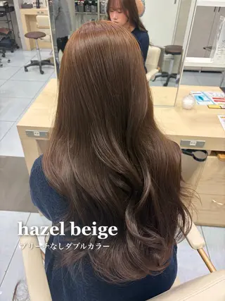 ロング カラー 韓国レイヤーカット/ くすみカラー/モモのヘアスタイル