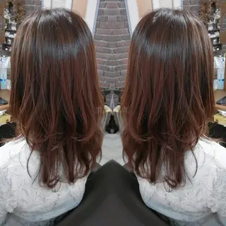 セミロング カラー 池田 恵久美のヘアスタイル