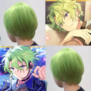 ショート カラー ヘアアレンジ アニメ髪・ウルフ🦇 樋口莉夏のヘアスタイル