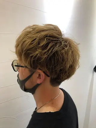 ショート パーマ ⚡️メンズ/波巻き/ 片岡篤宣/水戸⚡️のヘアスタイル