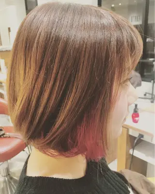 ショート ミディアム セミロング カラー パーマ ひがし さゆりのヘアスタイル
