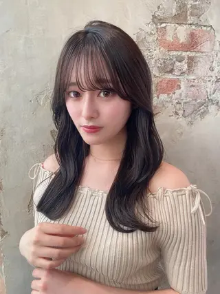 セミロング カラー 顔周り/くびれヘア 韓国ヘア💕風間るなのヘアスタイル