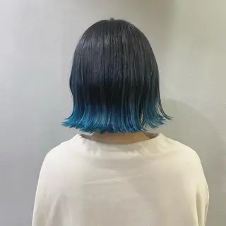 ミディアム カラー ボブ/パーマ ミヒラケイタのヘアスタイル