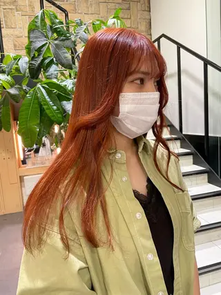 ミディアム 暖色カラー/レイヤー カット/Yunaのヘアスタイル