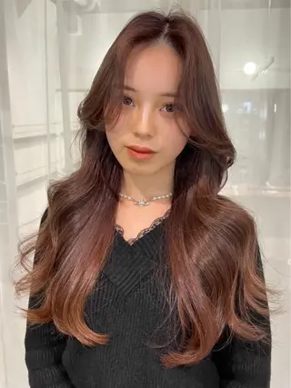 ロング カラー 🫧ナオ🫧 /韓国 ヘア/ マンツーマンのヘアスタイル