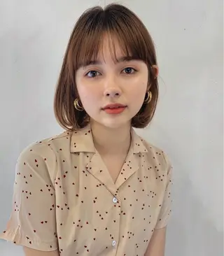 ミディアム 【韓国ヘア×透明感 カラー】笹谷 莉未のヘアスタイル