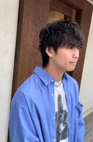 ショート パーマ メンズ 万都里 MATSURIのヘアスタイル