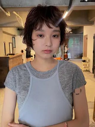 ショート パーマ パーマ/レイヤー 岩山丈一郎のヘアスタイル