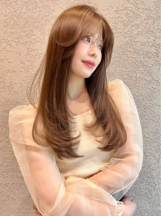 ロング カラー 透明感カラー🤎 中川智帆のヘアスタイル